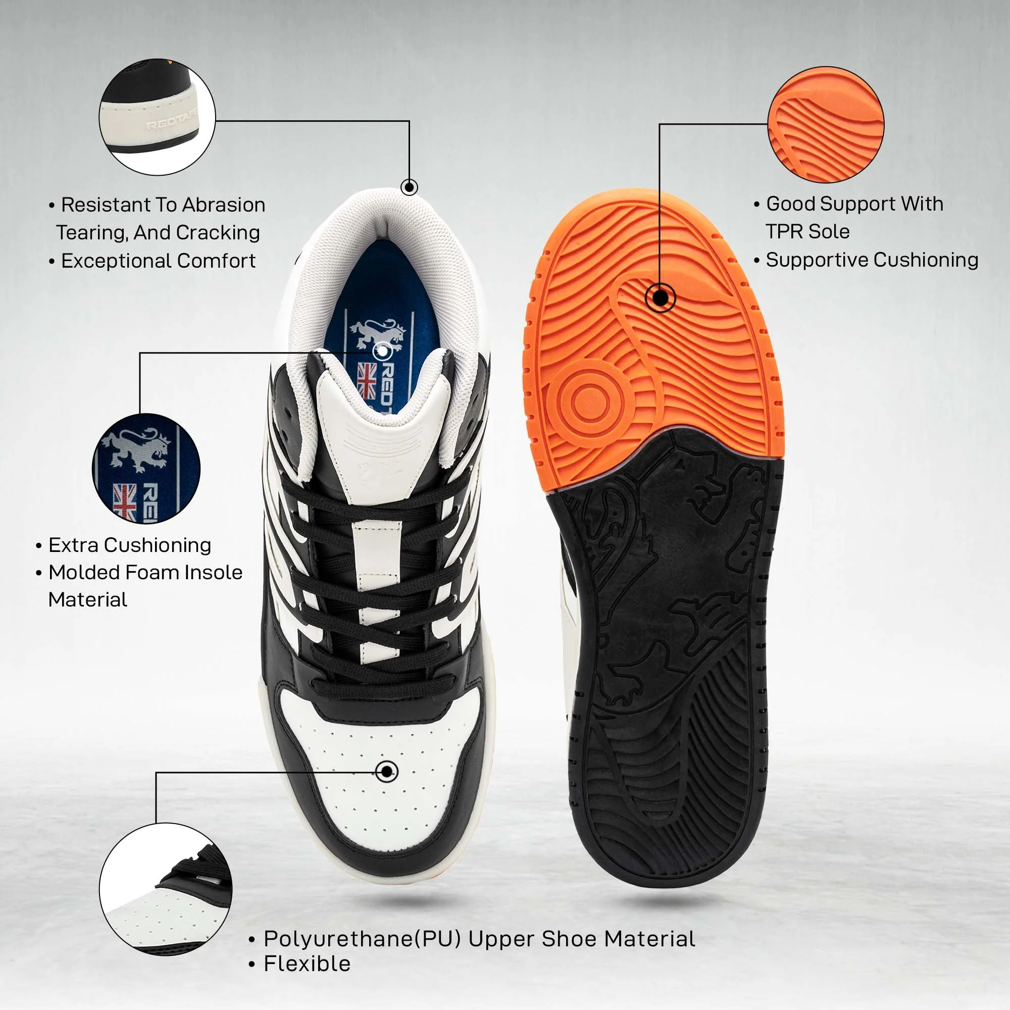 Casual Sneaker Shoes for Men ।Color-White ।Brand-Red Tape thumbnail 2