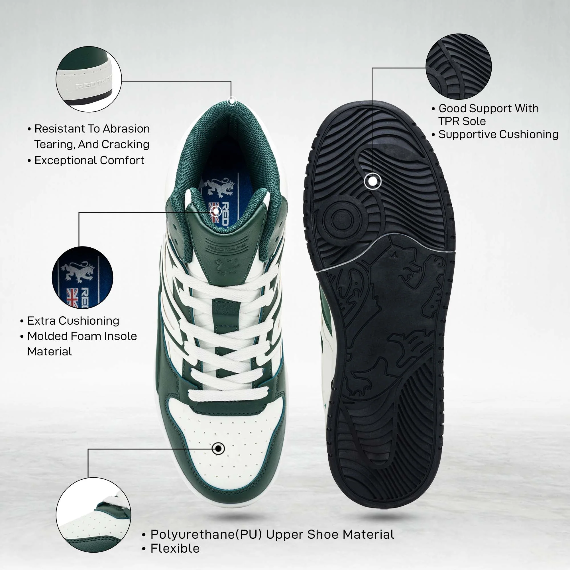 Casual Sneaker Shoes for Men ।Color-GREEN ।Brand-Red Tape thumbnail 2