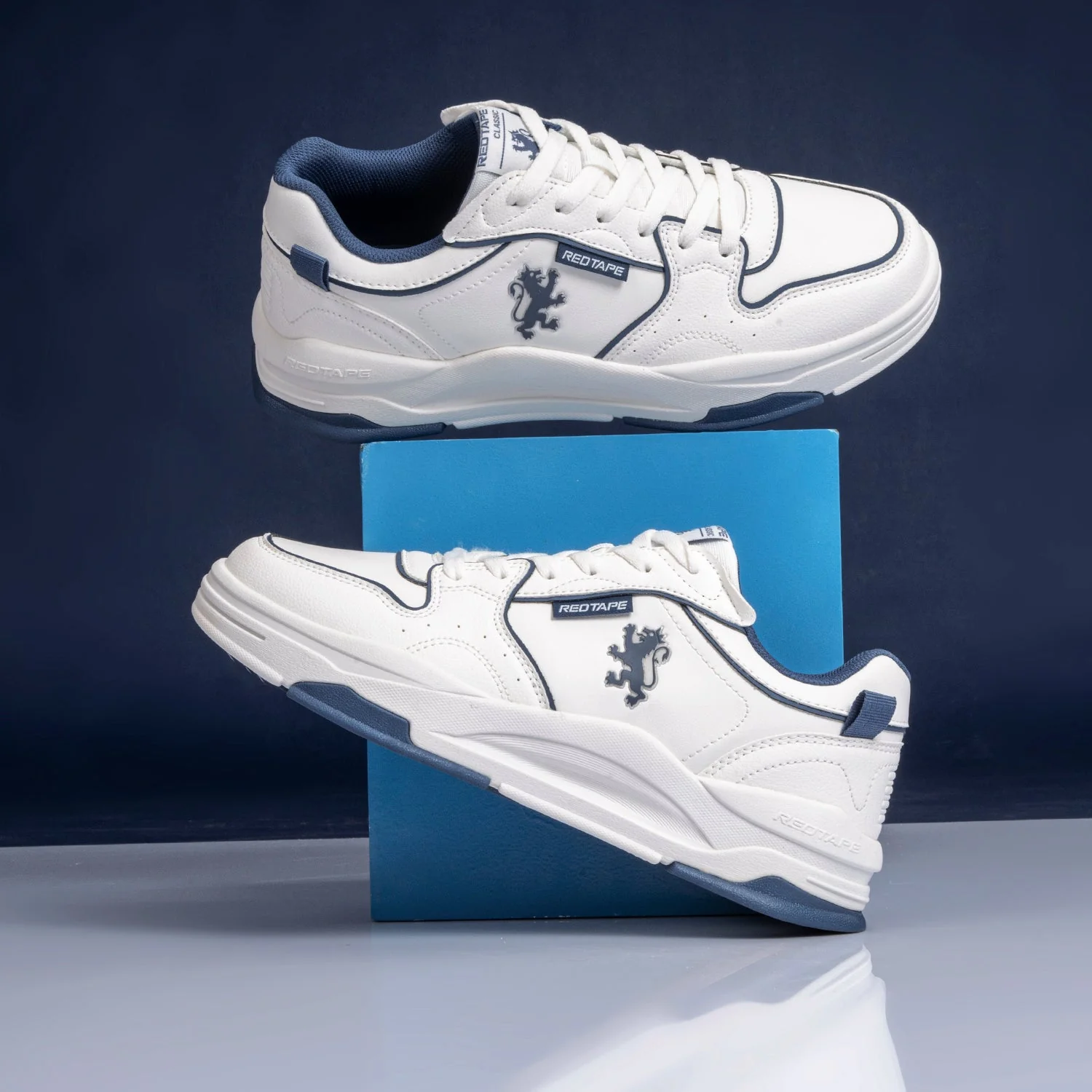 Lifestyle Sneaker Shoes for Men-White/Blue thumbnail 6